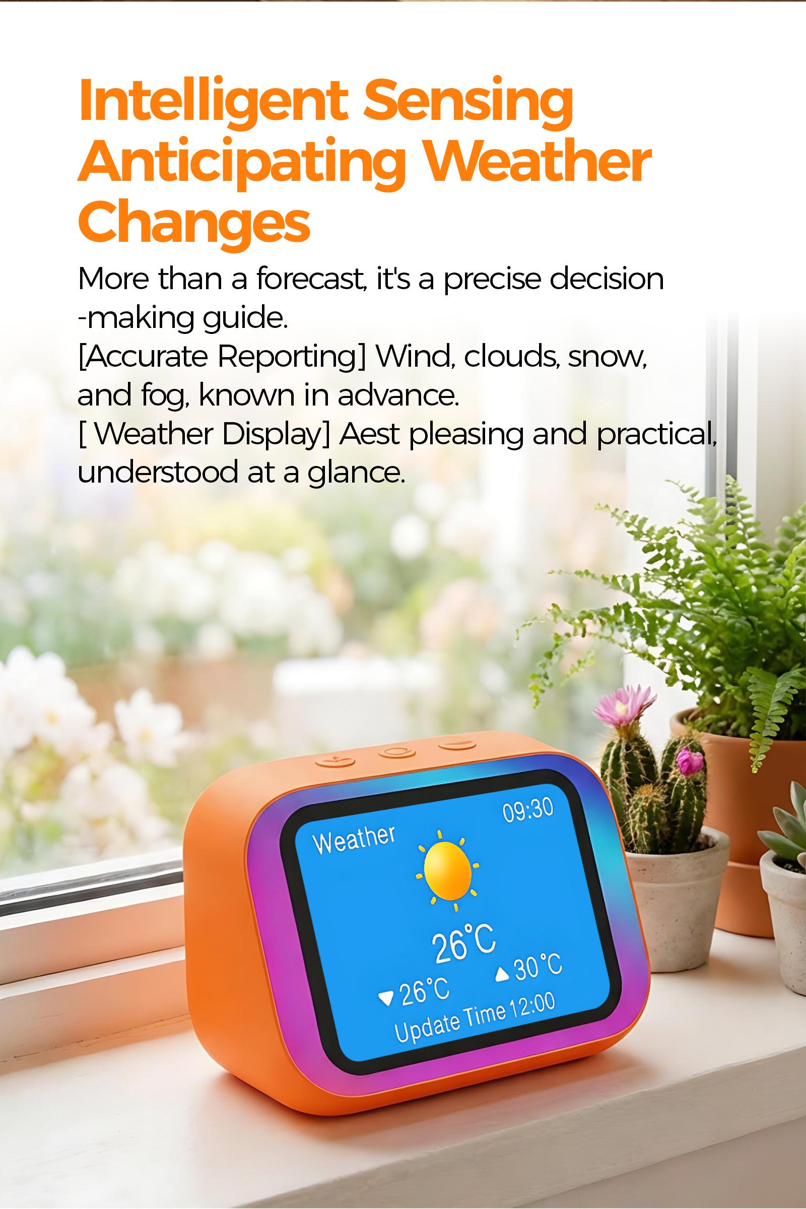 All in 1 Smart Desktop Screen Speaker | Bluetooth 5.4, AI Control, Weather Display & Custom Photo Frame | RGB Smart Alarm Clock for Bedroom