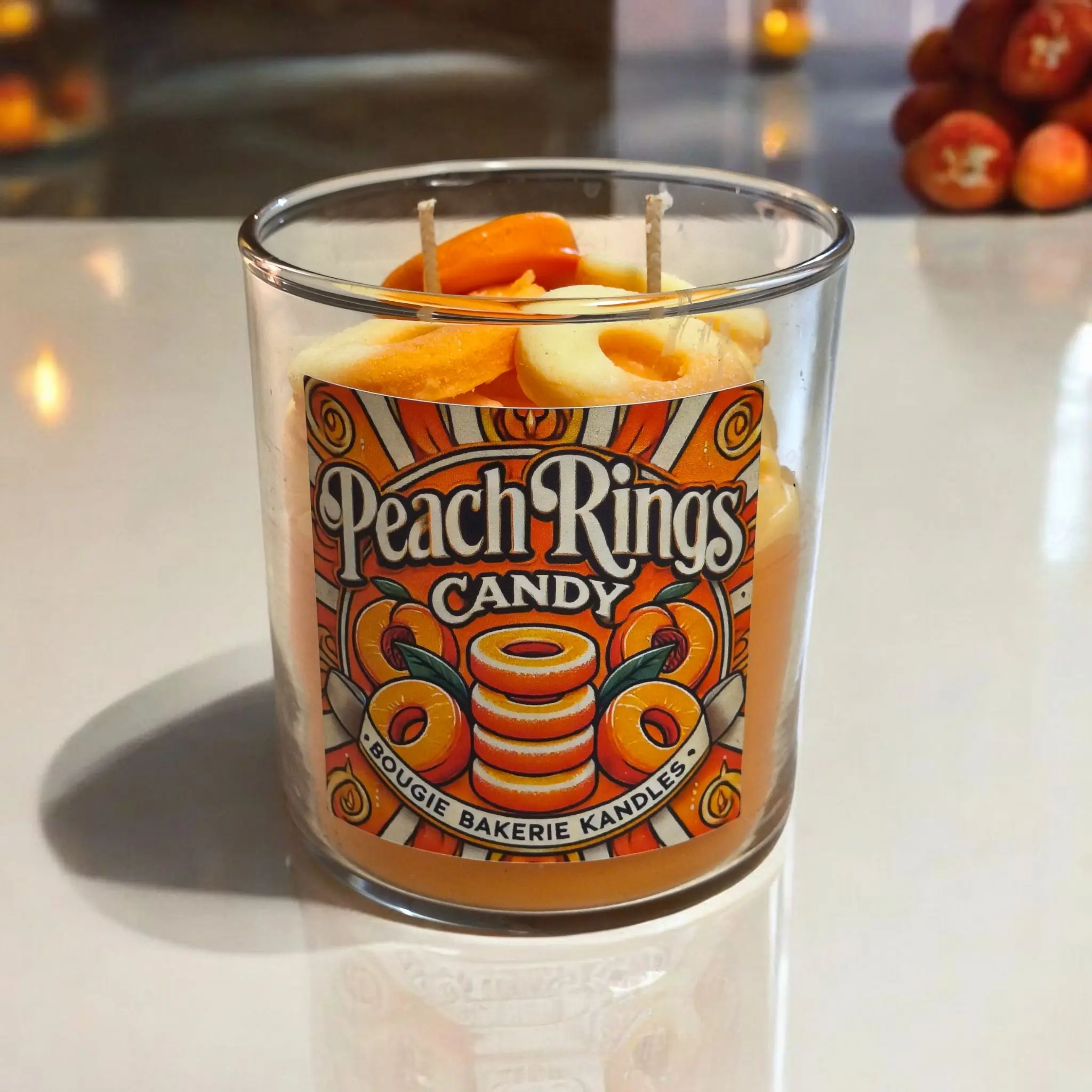 Peach Ring Candy Kandle Candle