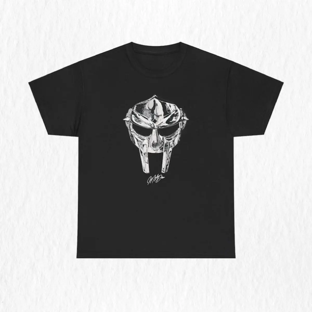 180g[100%cotton]MF DOOM Vintage Tee Hip Hop Graphic Tee With Metal Face Design Trendy Rap Shirt For Teens And Veteran Rap Fans BK-525