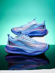 1 Pair Unisex Gradient Carbon Plate Running Shoes: Breathable & Non-slip + Shock-absorbing & Rebound, Gradient Mesh Upper + Carbon Plate Propulsion + High Elastic Outsole + 3D Non-slip Texture, Ideal for Runners' Daily Training and Casual Streetwear