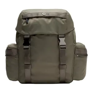 Lululemon Wunderlust 14L Unisex Mini Backpack - Small, Carry On, Aesthetic Tech, Breathable Mesh Luggage Bag, Versatile Lightweight Nylon, Olive Green with Gunmetal Accents, Small Backpacks, Carry On Backpacks