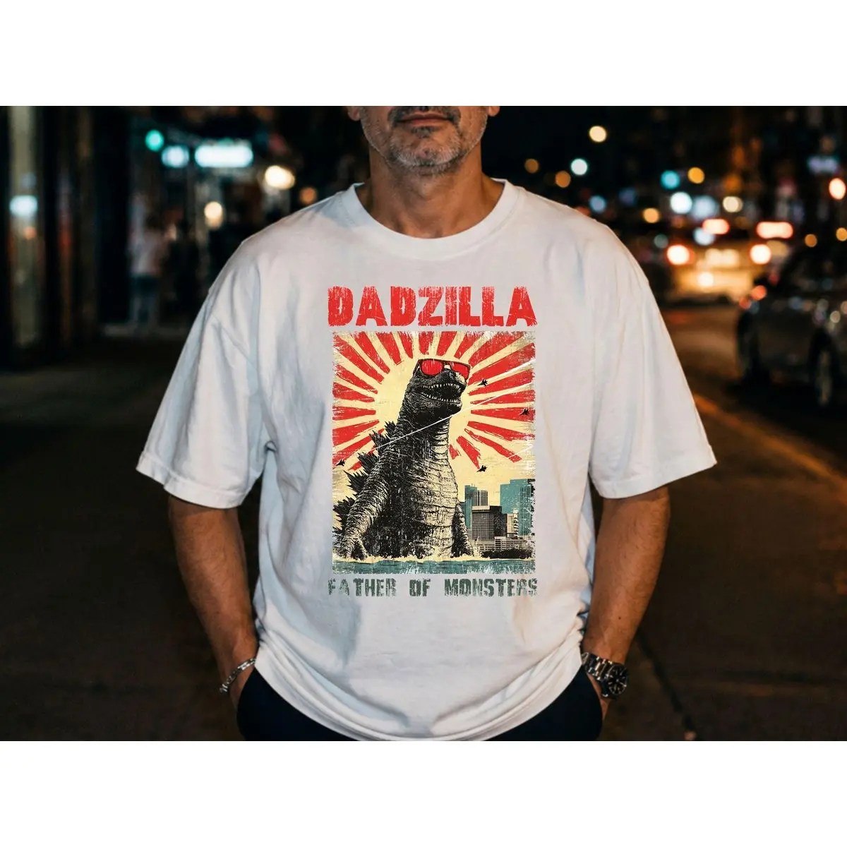 Comfort Colors Dadzilla T Shirt, Father Day Gifts For Dad, Funny Papa Tshirt, Kaiju Humor Tee, Unisex Crew Neck Top, Casual Clothing