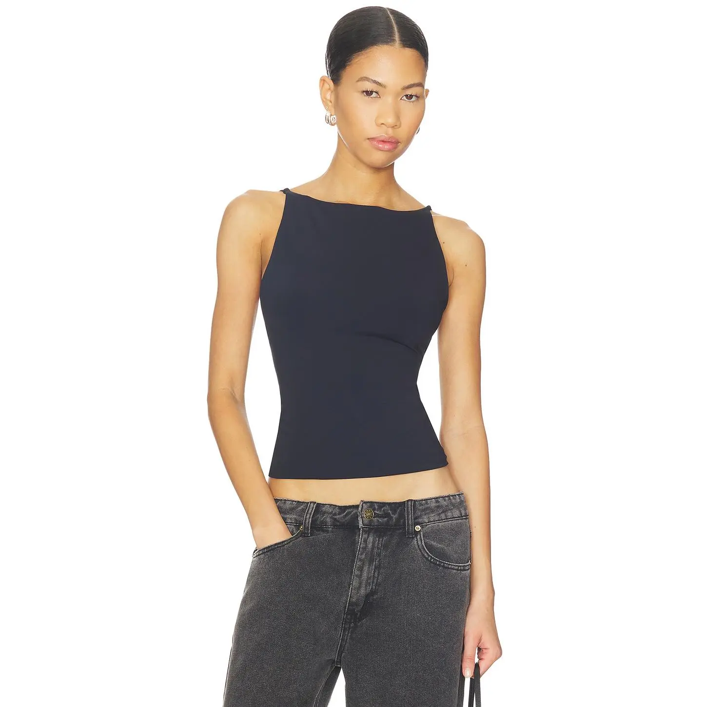 Free People Round Two Cami in Black