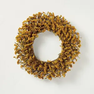 21.25" Preserved Golden Yarrow Fall Wreath - Hearth & Hand with Magnolia