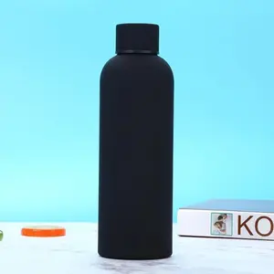 Solid Color Vacuum Bottle, 1 Piece 500ml Stainless Steel Bottle, Leak-Resistant Sports Drink Bottle, High Quality Vacuum Bottle for Indoor/Outdoor Use