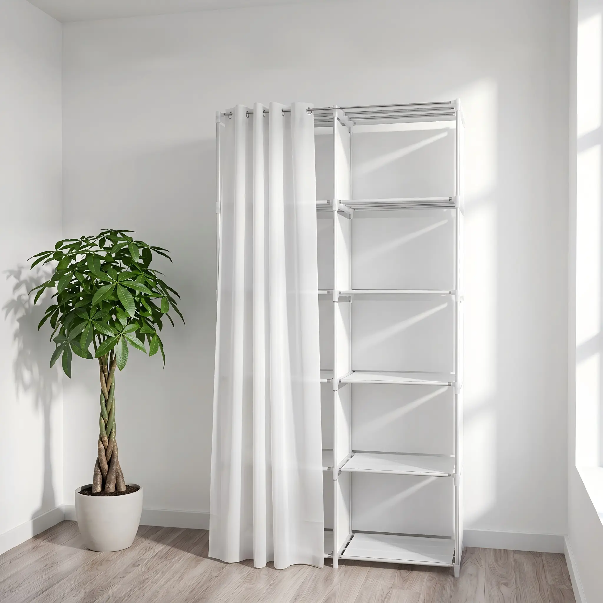 *31.49 Inch Multi-Purpose Dust-Proof Storage Shelf, Easy-to-Install Garment Cabinet & Bookcase for Bedroom, Living Room, Office & Dorm storage organizer, storage shelf, cube organizer, storage unit, closet organizer