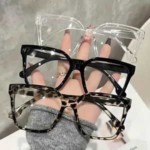 Eldora 3Pcs Vintage Square Fashion Glasses, Clear Lenses, Suitable for Women's Daily Decoration