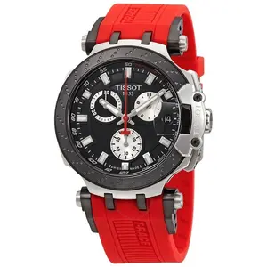 TISSOT T-Race Chronograph Quartz Black Dial Red Band Men's Watch T1154172705100