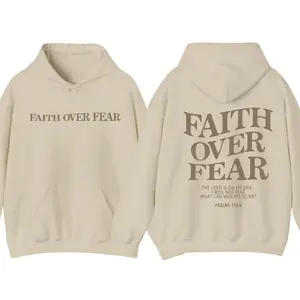 Faith Over Fear Christian 2 Sided Hoodie, Jesus Hoodie For Men And Women, Trendy Hoodie