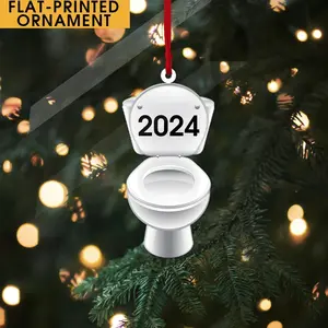 2024 Toilet Ornament, 2024 Christmas Ornament, Funny Ornament, 2024 Ornament