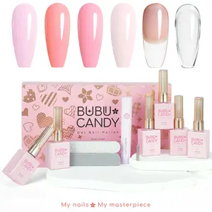 1-Peach Blossom Pink  NW-210W Jerry Gel Polish 6-piece set includes base coat + top coat with HEMA-Free & TPO-Free Formula,Liquid gel nails, Diy manicure kit, Trendy nail art,2026 Spring Nails