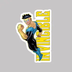 Invincible Superhero Vinyl Sticker, Comic Character Laptop Sticker, Waterproof Style Decal for Car Phone Bottle Phone, Gift for Fans
