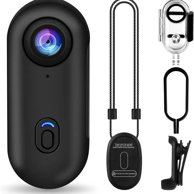 4K POV Cam Mini WIFI Action Camera 360 Degree Clip Helmet Mount Magnetic Body Design