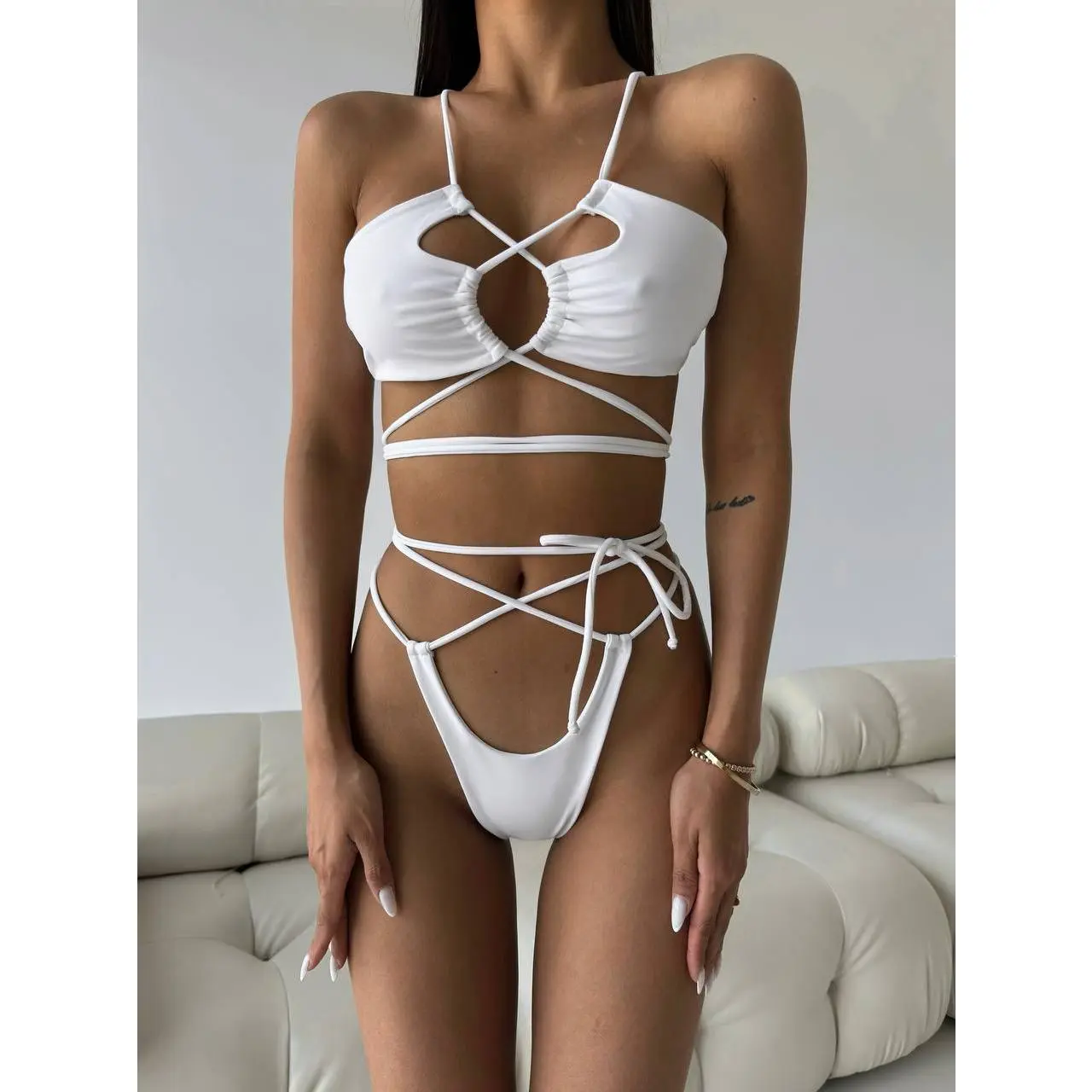 Margarita Strappy Bikini Set in White