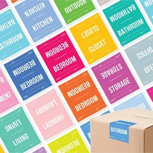 Packing Labels - 160 Set Color-Coded Moving Stickers,  Easy Peel Backing, Includes Blank Labels for Custom Notes | 4x5 Inches |  Owned Business