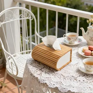 Tissue Box Cover Rectangle Tissue Holder with   Closure Napkin Holder for Bathroom Accessories Coastal Room Decor 7.5x3.2x5 Inch