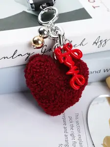 Plush Heart Love Letter Keychain, Cute Heart-Shaped Key Ring, Bag Hanging Accessory, Keychain For Bags, Car Decoration, Valentine's Day Gift for Lover