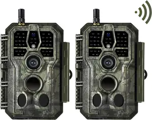 2 Pack WiFi Trail Camera,scope cam with 64MP 1296P, 0.1s trigger time 100ft night vision motion activated waterproof with Honeycomb Vents Wireless App Controll Sends Picture to Cell Phone for Hunting Wildlife & Home Surveillance(280Wgreen)