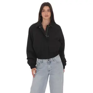Collared Bomber Jacket in Black