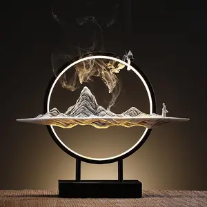 Mountain Scene Backflow LED Incense Burner