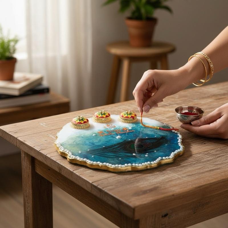 Resin Pooja Platter | Resin Tilak Thali