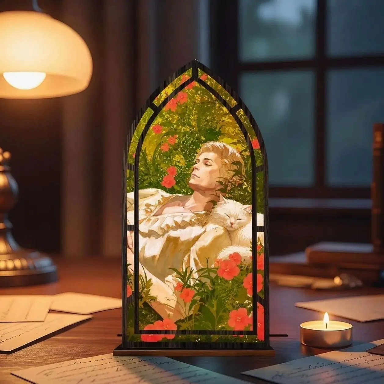 Astarion Inspired Book Nook, BG3 Vampire Elf Suncatcher Candle Holder, Fantasy Gaming Bookshelf Decor, Video Game Decor, RPG Fan Gift