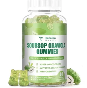 Sugar Free Soursop Oil Graviola Sea Moss Gummies - Support Digestive Sleep Skin Health, Immunity & Antioxidant - Guanabana Fruit with Sea Moss, 150mg Black Seed Oil Organic Non-GMO Vegan
