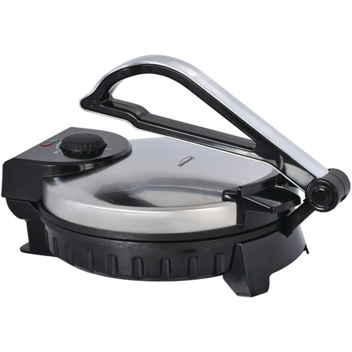 212 MAIN 10 in. Tortilla Maker, Portable Brushed Stainless Steel Camp Cooker with Nonstick Surface, LED Lights & Cool-Touch Handle