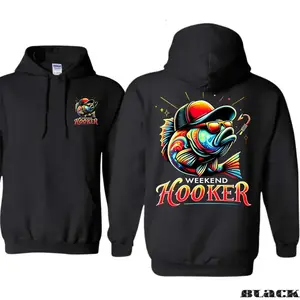 Weekend Hooker Fishing Hoodie – Funny Bass Fisherman Gift, Cool Graphic Pullover for Men, Vacation Streetwear, Unique Menswear Tops	