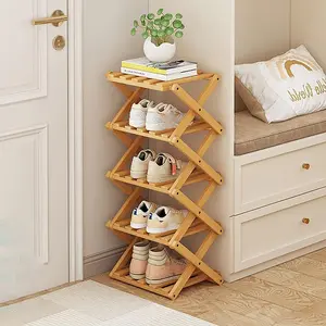 Vertical Shoe Rack Small, 5 Tier Folding Shoe Rack, Installation Free Standing Shoe Rack for Corridors, Bedrooms Living Room Corner and Small Spaces (5 Tier)