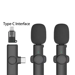 Professional Wireless Mini Microphone for iPhone, iPad, Android Phone, Cordless Omnidirectional Lavalier Lapel Mic, Plug-Play Microphone for Interview Video Podcast Vlog YouTube
