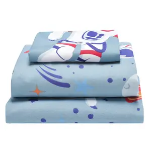 Everyday Kids Blast Off in Outer Space 3-piece Twin Size Sheets Set