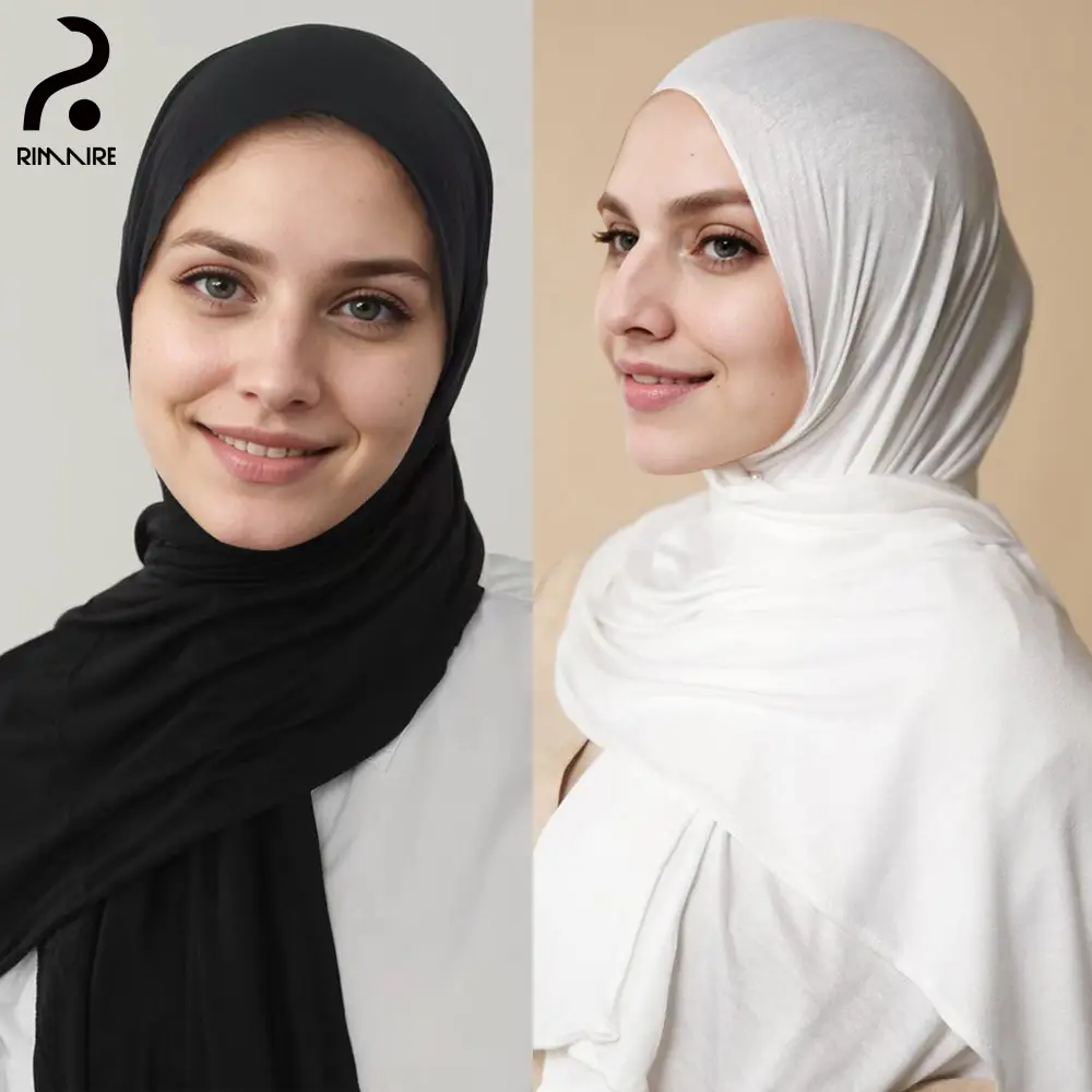 RIMAIRE 2025 Soft Jersey Hijab for Women - Lightweight Stretch Hijab Wrap Set, Fashionable Scarf & Turban for Daily Wear tiktok