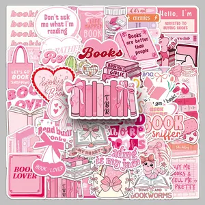 50sheets pink reading cards high appearance level exquisite stickers diy handbooks calendar desktop creative decorative stickers