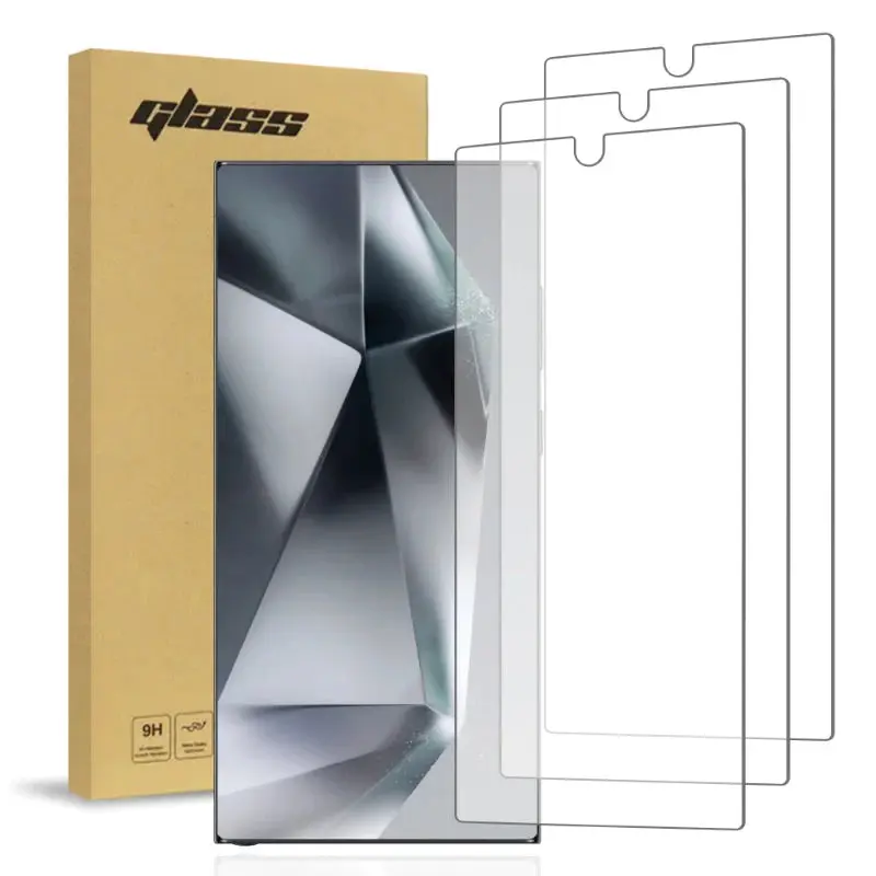 For Galaxy S24 Ultra 2.5D Tempered Glass Screen Protector 3 Pack - 9H Hardness, Crystal Clear, Bubble Free, Easy Install for Enhanced Protection