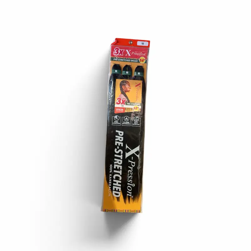 3-Pack X-Pressin 58in Pre-Stretched Braid Hair Extensions