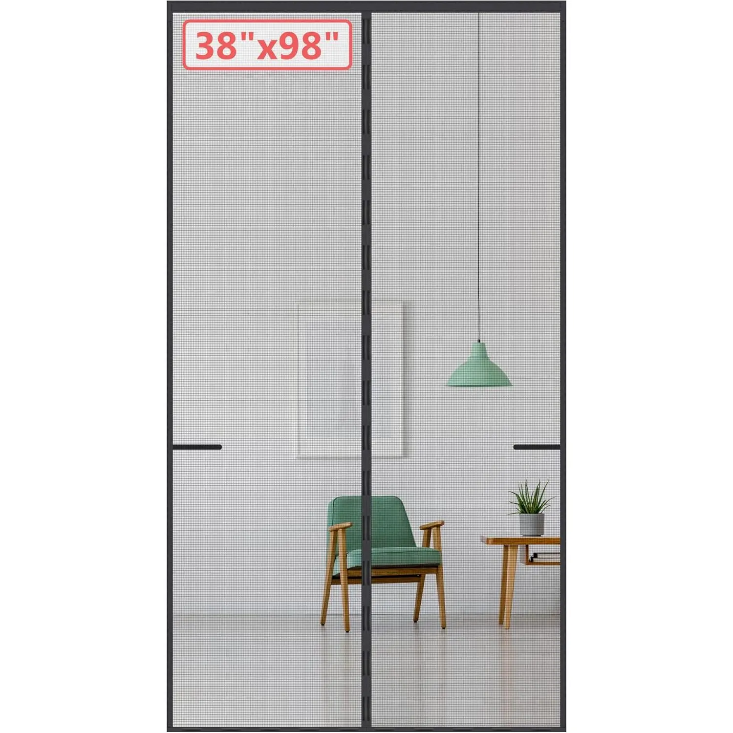 Upgraded  Screen Door for Tall Door to 38x98 with 42 Longer & Stronger ,Retractable Screen Doors,Heavy Duty Fiberglass Mesh Door Screen  Closure for Single Door