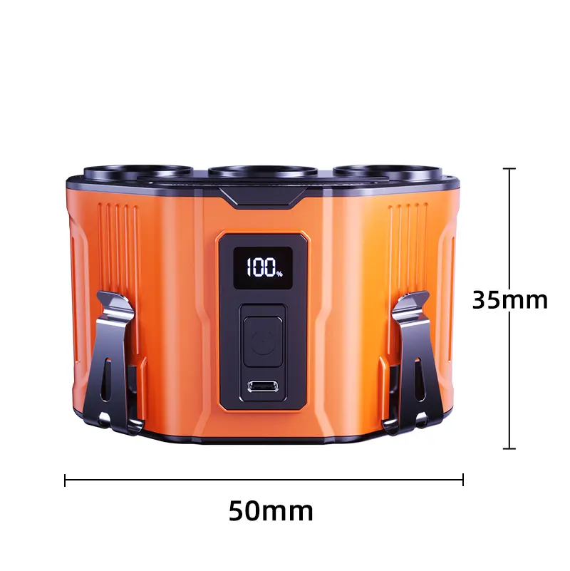 XJINGD Triple Turbine Belt-Worn Waist Cooling Fan - USB Rechargeable Portable Fan, Multi-Speed, Hands-Free, Skin-Friendly, Long-Lasting Battery, USB Port Mini Device for Outdoor Construction, Summer Daily Use