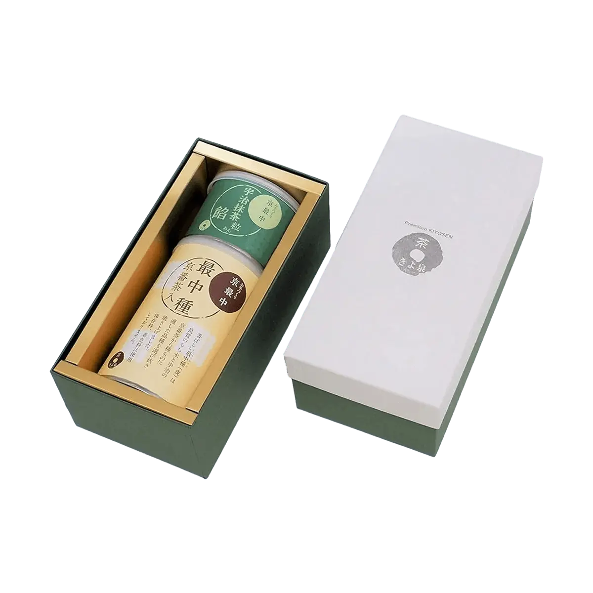 KIYOSEN Japanese Monaka Wafers Gift Box 300g - DIY Matcha & Hojicha Kit - Authentic Wagashi Sweets
