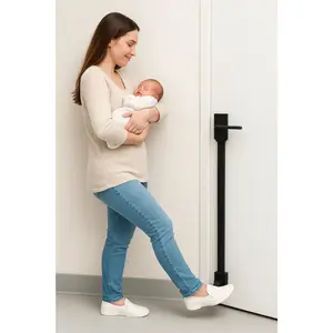 1Step Foot-Operated Door Opener for Latched Doors, Hands-Free, Convenient, Lockable Door Handle (1-Sided & 2-Sided)