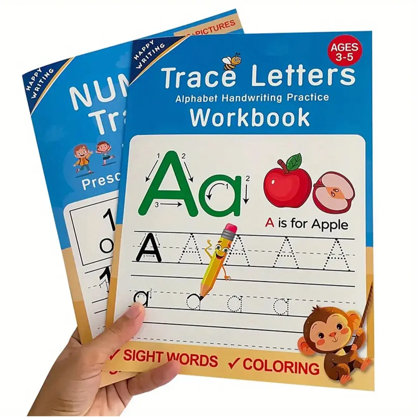 Handwriting Practice Workbook for Letters A-Z and Numbers 1-100, 32 Pages for Kids 3 Years and Up, Fun Early Education Activity for Home and Classroom, Tracing Preschool Books, School Supplies, Learning Materials