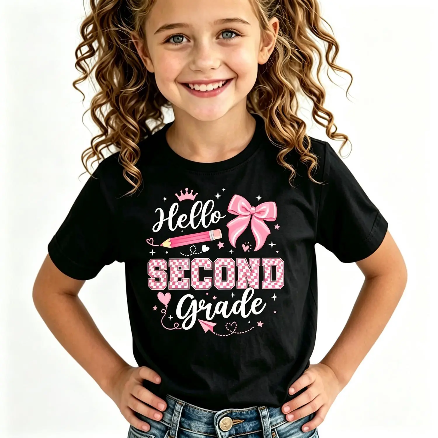 Hello Second Grade First Day Of School Teacher Girl T-Shirt