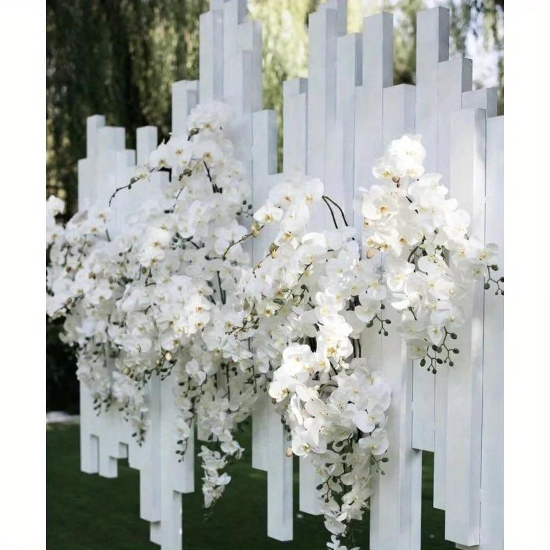 18pcs Set 27inch White Orchids, Elegant Artificial Flowers, Suitable for Tall Vases