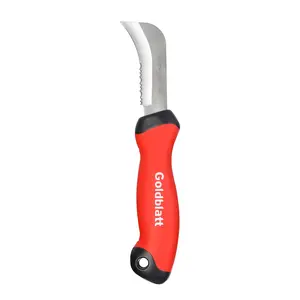 #fathersdaygift Goldblatt Stainless Steel Roofing & Flooring Knife - Linoleum Cutter with Soft-Grip Handle, Hook Knife for Cutting Carpet, Cable Skinning, Wallpaper, Turf