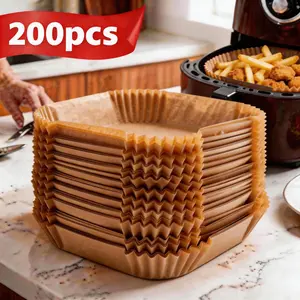 Air Fryer Liners Disposable , Heavy-Duty Non-Stick Parchment Paper, Oil-Proof & Heat Resistant, Easy Cleanup for Baking Roasting Microwave – Compostable Kitchen Liners