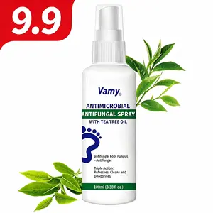 VAMY Tea Tree Oil Foot Spray -3.38 fl oz (100ml)  – Antifungal Deodorant for Odor Control & Athlete’s Foot, Moisturizing Care for Dry Cracked Heels, Natural Shoe Freshener