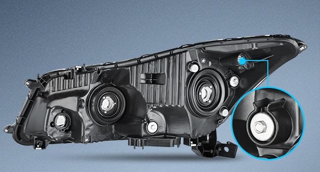 Nilight Headlights Assembly for Honda Accord sedan 2008 2009 2010 2011 2012 Headlamp Black Housing Amber Reflector