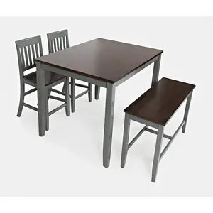 Decatur Lane Farmhouse 4 Piece Solid Wood Counter Height Set