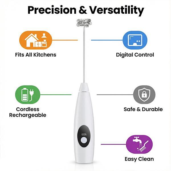 Rechargeable Milk Frother-Handheld Electric Coffee Mixer with 2 Color|Versatile Drink Mixer for Juices,Prebiotic Powders,Lattes,Cappuccinos,coffee mixer,Matcha&Eggs