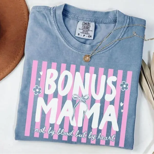 Comfort Colors Bonus Mama TShirt, Stepmom TShirt, Stepmother Mothers Day Gift For Second Mom T-Shirt